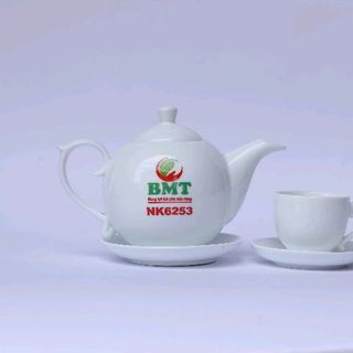 bộ ấm chén bộ trà in logo giá rẻ bộ trắng in logo