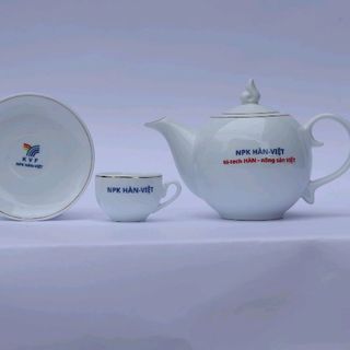 bộ ấm chén bộ trà in logo giá rẻ bộ kẻ chỉ vàng