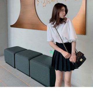 Set váy quần xếp li SM cổ V