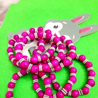 chuỗi đeo tay phong thủy màu hồng mix