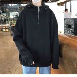 Áo hoodie nam nữa dây kéo