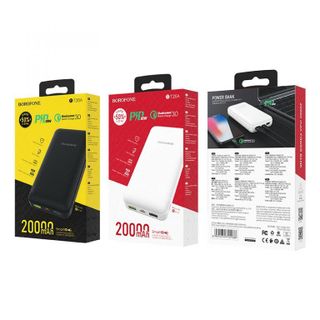 Pin Sạc Dự Phòng BOROFONE BT26a Super PD QC30 20000mah Cổng vào Micro USB / USB C 2 cổng sạc ra USB và USB Type C 3A Đèn Led hiển thị dung lượng pin