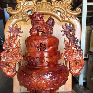 Bộ lư thờ gỗ hương gia lai của xưởng sản xuất