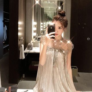 Đầm Kim Tuyến Rũ Dập Li Đính Cườm