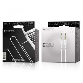 Cáp Audio AUX BOROFONE BL1 Chuyển Jack 35mm sang Jack 35 mm 1m truyền tải dữ liệu cao