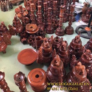 Bộ lư thờ gỗ hương gia lai của xưởng sản xuất