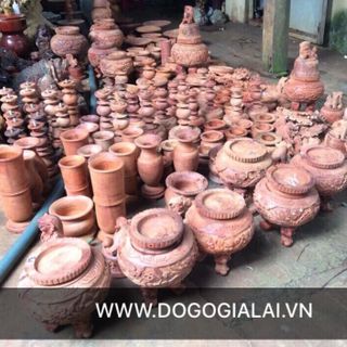 Bộ lư thờ gỗ hương gia lai của xưởng sản xuất