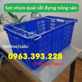 Sọt nhựa đựng trái cây sọt nhựa có quai sắt sóng nhựa rỗng cao cấp