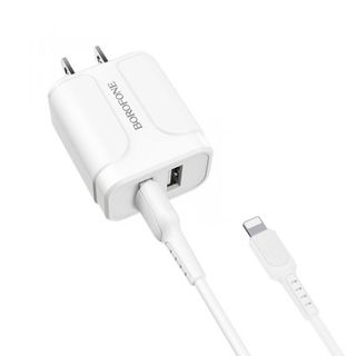 Bộ Cóc Cáp Sạc Nhanh BOROFONE BA37 2 cổng USB Cáp Lightning chuẩn US