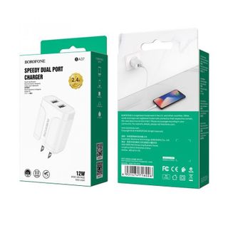 Cóc Sạc Nhanh BOROFONE BA37 2 cổng USB chuẩn US