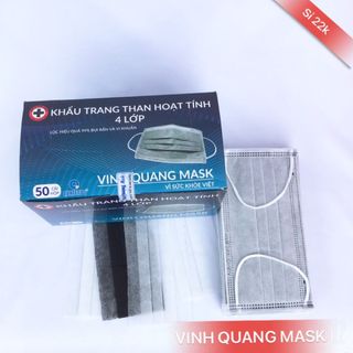 Khẩu trang y tế than hoạt tính cao cấp Vinh Quang Mask 4 lớp giá sỉ