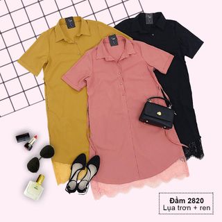 ĐẦM SUÔNG GIẢ SƠ MI PHỐI REN 2820