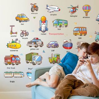 Decal dán tường các phương tiện giao thông - HM92024 giá sỉ