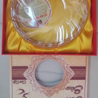 Bộ Túi giấy hộp giấy nỉ lót hộp hoa mai đựng yến