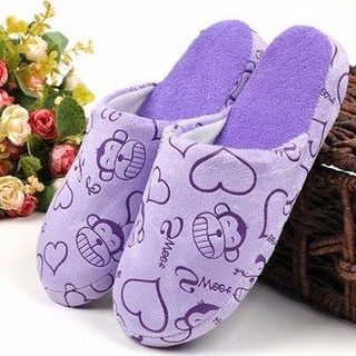 Dép đi trong nhà Chất liệu bông và vải nhung mềm mại hình thú cực cute