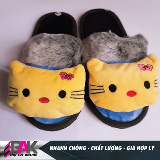 Dép đi trong nhà Chất liệu bông và vải nhung mềm mại hình thú cực cute