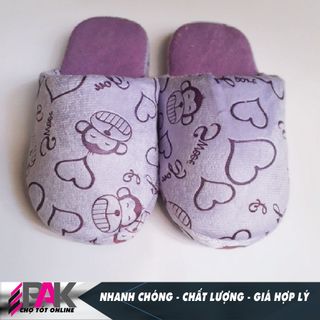 Dép đi trong nhà Chất liệu bông và vải nhung mềm mại hình thú cực cute