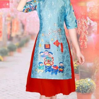 áo dài cách tân gấm