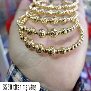Vòng tay bi hàng titan mạ vàng godl