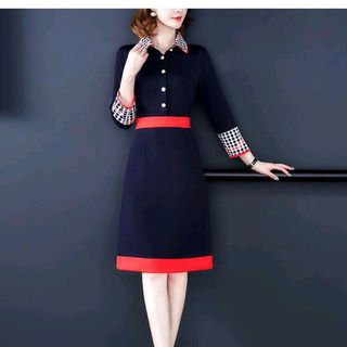 Đầm xòe cổ phối