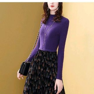 Đầm len phối xô