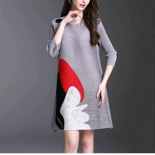 Đầm suông phối màu
