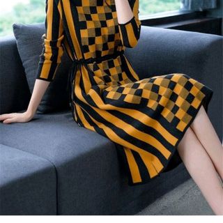Đầm len họa tiết xinh cao cấp