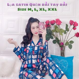 Bộ lụa satin quần dài tay dài