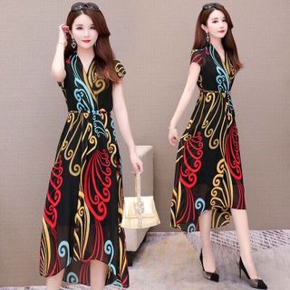 Đầm voan họa tiết