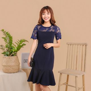 Váy đầm giá sỉ - Đầm váy giá sỉ - Giá bán buôn - Đầm phối ren ôm body đuôi cá công sở dạo phố dự tiệc giá buôn giá rẻ mới nhất