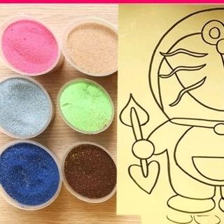 Combo 100 tấm tranh cát kich thước 16cm x22cm kèm 12 màu cát 6kg dư tô kèm tăm đĩa muỗng múc cát