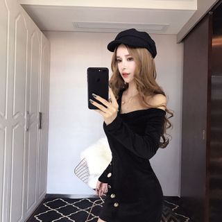 Váy đầm giá sỉ - Đầm váy giá sỉ - Giá bán buôn - Đầm ôm body nhung sexy giá buôn giá rẻ mới nhất dạo phố dự tiệc