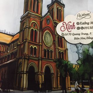 Set áo dài cách tân tơ nhung nền đỏ in phong cảnh