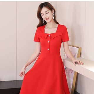 Váy đầm giá sỉ - Đầm váy giá sỉ - Giá bán buôn - Đầm xoè nút công sở giá buôn giá rẻ mới nhất dạo phố dự tiệc