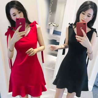 Váy đầm giá sỉ - Đầm váy giá sỉ - Giá bán buôn - Đầm xoè thắt nơ đuôi cá công sở giá buôn giá rẻ mới nhất dạo phố dự tiệc