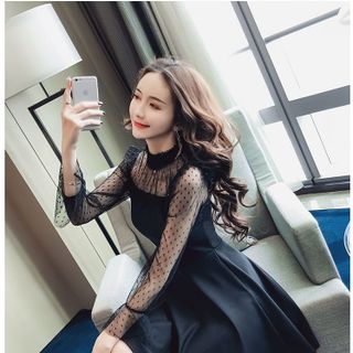 Váy đầm giá sỉ - Đầm váy giá sỉ - Giá bán buôn - Đầm xief ren tay dài công sở giá buôn giá rẻ mới nhất dạo phố dự tiệc
