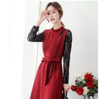 Váy đầm giá sỉ - Đầm váy giá sỉ - Giá bán buôn - Đầm xoè phối ren công sở giá buôn giá rẻ mới nhất dạo phố dự tiệc