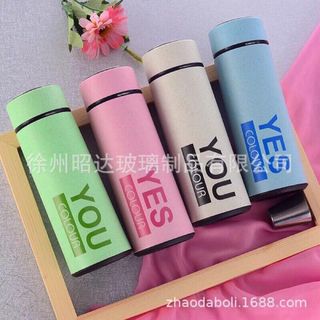 sẵn hàng 3 mẫu Bình giữ nhiệt 420ml thân lúa mạch - lõi thuỷ tinh trong suốt cao cấp - an toàn - vệ sinh - thân thiện môi trường sẵn tại tphcm