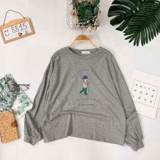 Áo thun tay dài hình cute có bo in hình