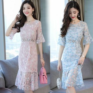 Váy đầm giá sỉ - Đầm váy giá sỉ - Giá bán buôn - Đầm ôm body đuôi cá ren hoa công sở giá buôn giá rẻ mới nhất dạo phố dự tiệc