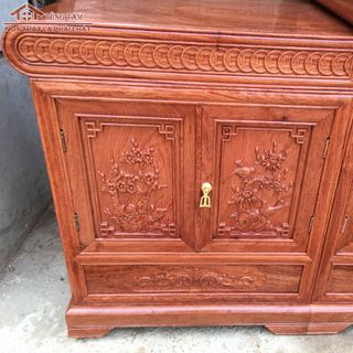 Kệ tivi mõ lồi 2m4 gỗ hương đá