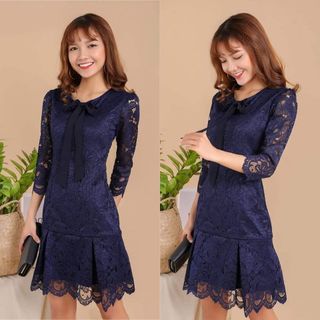 Váy đầm giá sỉ - Đầm váy giá sỉ - Giá bán buôn - Đầm ren ôm body đuôi cá thắt nơ công sở dạo phố dự tiệc giá buôn giá rẻ mới nhất