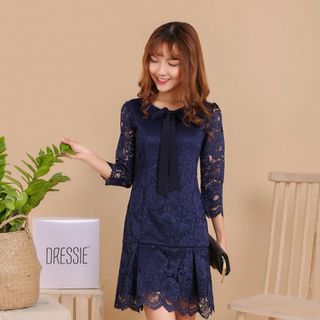 Váy đầm giá sỉ - Đầm váy giá sỉ - Giá bán buôn - Đầm ren ôm body đuôi cá thắt nơ công sở dạo phố dự tiệc giá buôn giá rẻ mới nhất
