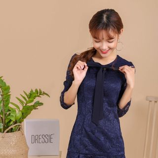 Váy đầm giá sỉ - Đầm váy giá sỉ - Giá bán buôn - Đầm ren ôm body đuôi cá thắt nơ công sở dạo phố dự tiệc giá buôn giá rẻ mới nhất