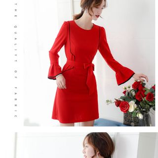 Váy đầm giá sỉ - Đầm váy giá sỉ - Giá bán buôn - Đầm xoè thắt nơ công sở giá buôn giá rẻ mới nhất dạo phố dự tiệc