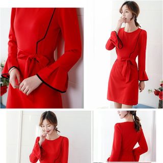 Váy đầm giá sỉ - Đầm váy giá sỉ - Giá bán buôn - Đầm xoè thắt nơ công sở giá buôn giá rẻ mới nhất dạo phố dự tiệc