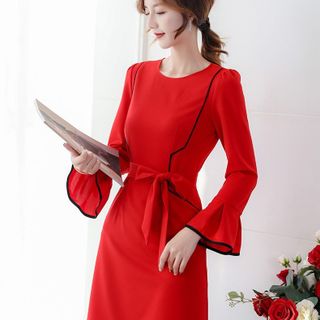 Váy đầm giá sỉ - Đầm váy giá sỉ - Giá bán buôn - Đầm xoè thắt nơ công sở giá buôn giá rẻ mới nhất dạo phố dự tiệc