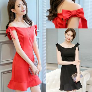 Váy đầm giá sỉ - Đầm váy giá sỉ - Giá bán buôn - Đầm ôm body đuôi cá nơ công sở giá buôn giá rẻ mới nhất dạo phố dự tiệc