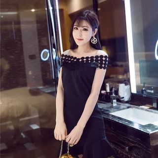 Váy đầm giá sỉ - Đầm váy giá sỉ - Giá bán buôn - Đầm ôm body đuôi cá trễ vai công sở giá buôn giá rẻ mới nhất dạo phố dự tiệc