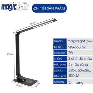 Đèn bàn chống cận Led Magiclight thân thép có sạc không dây cho điện thoại